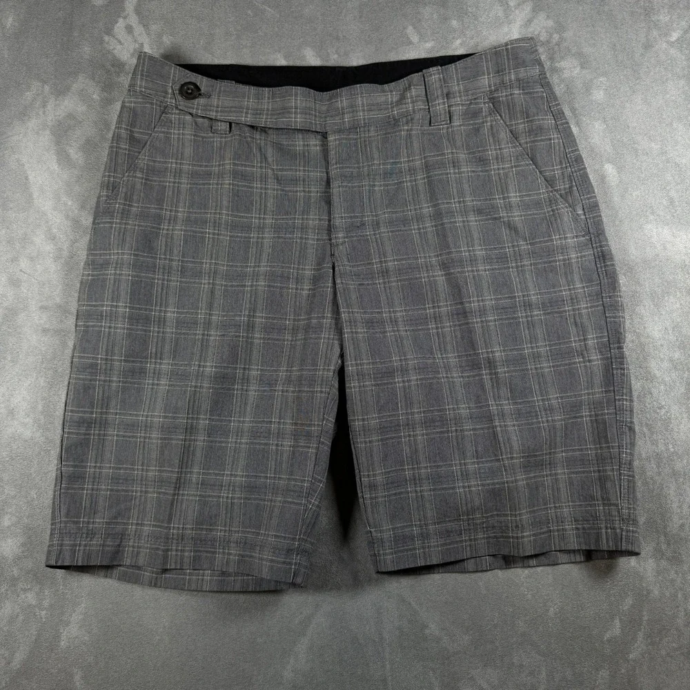 The North Face Mens‎ Gray Plaid Outdoor Hiking Casual Shorts Size 34